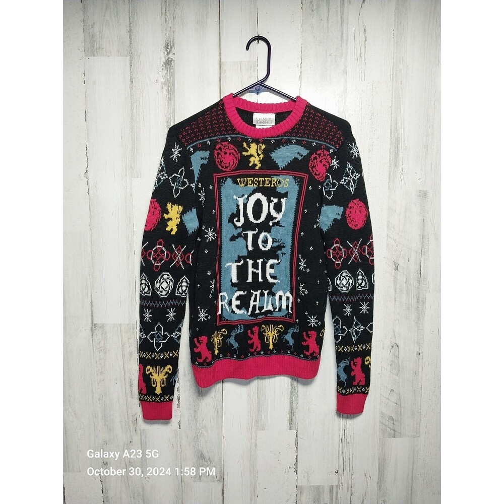 Game Of Thrones Joy To The Realm Christmas Sweater Mens Size Small